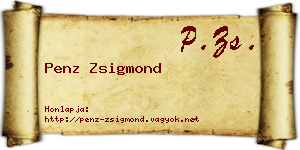 Penz Zsigmond névjegykártya