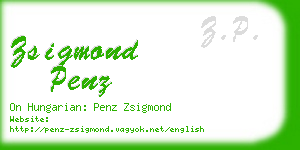 zsigmond penz business card